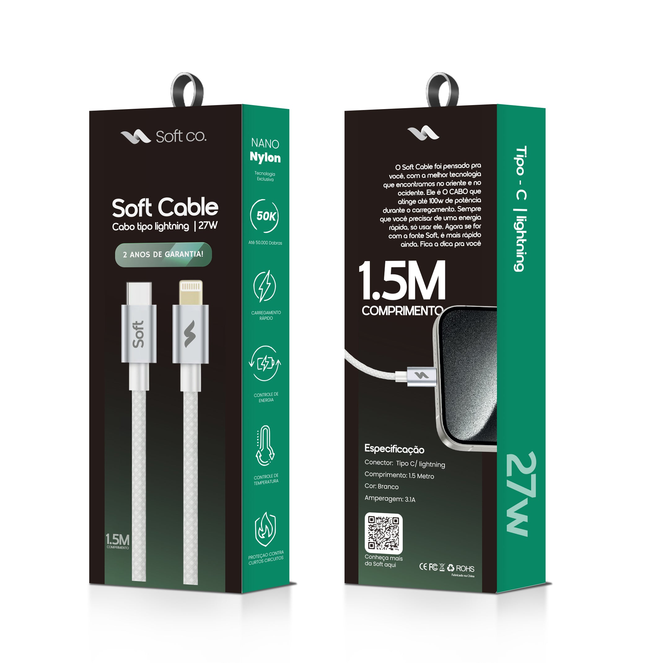 Cabo Lightning 27W - 1.5M - Soft Cable